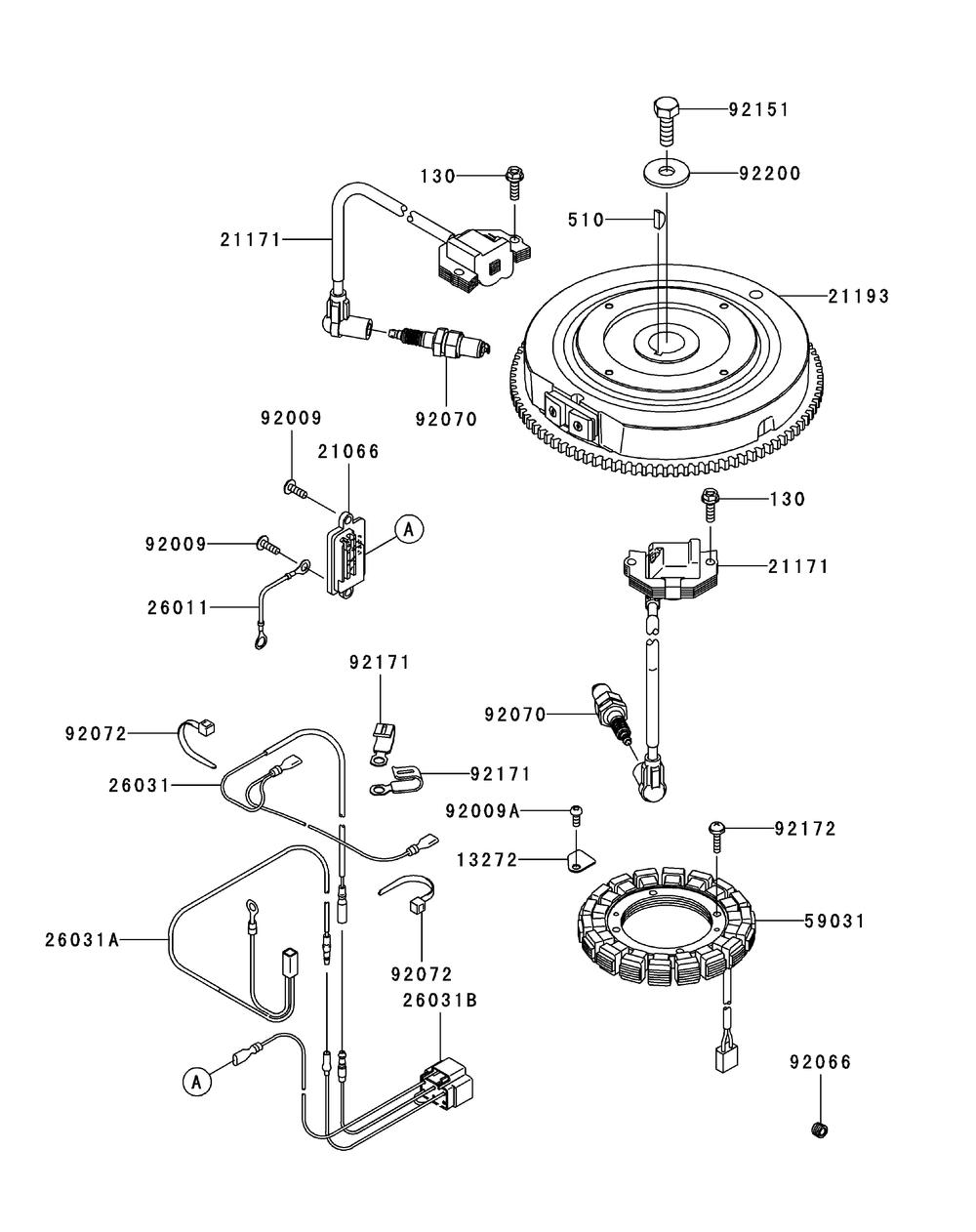 Kawasaki Fr651v-As05 Electric Equipment Diagram and Parts List for Z-FORCES48 (17AI5BHB-17AI5BHB009-17AI5BHB010-17AI5BHB056)(2010) Cub Cadet Lawn Tractor